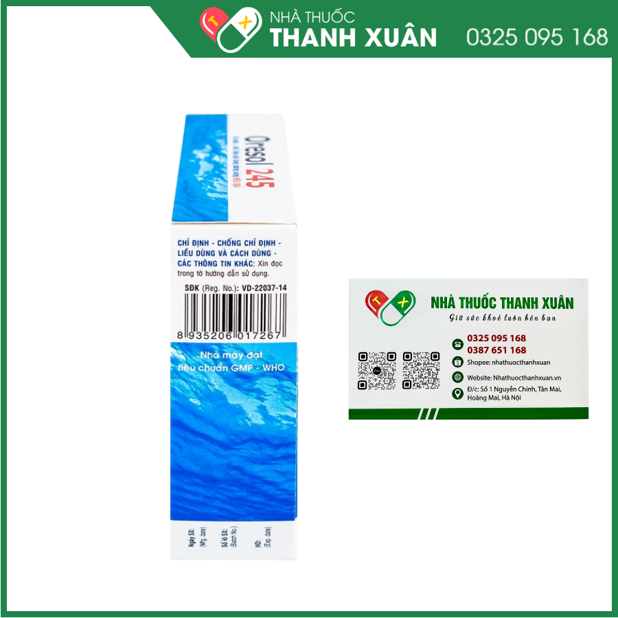 Oresol 245 DHG Pharma bù nước, bổ sung chất điện giải, điều trị mất nước do tiêu chảy